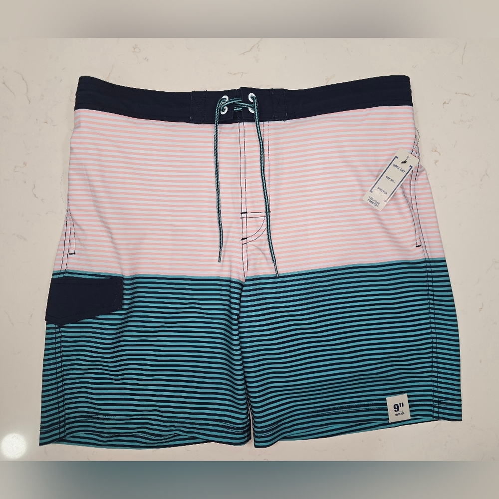 NWT George Mens Swim Trunks/ Shorts Tag Free Quick Dry Strerch UPF50+ Size L